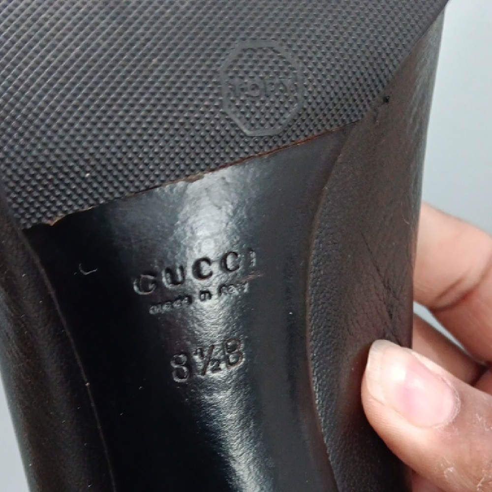 Gucci Black Heels with Red and Green Stripes - Picture 5 of 7